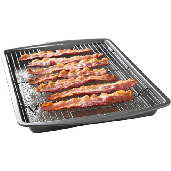 GoodCook 15” x 10.5” Nonstick Carbon Steel Baking Pan & Raised Wire Rack – - Picture 4 of 14